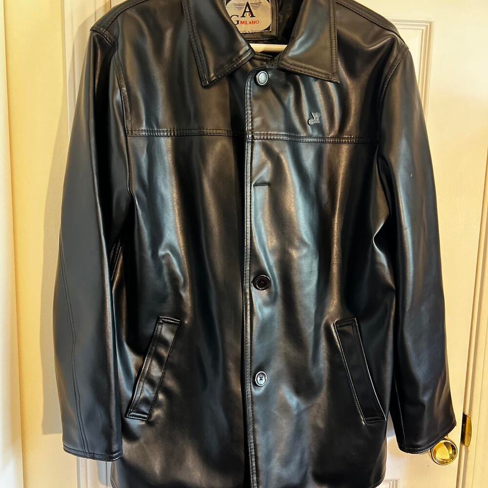 Ga milano black faux leather jacket